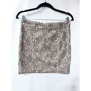 Free People Leopard Print Mini Skirt Brown Tan Animal Cheetah High Waist Size 8‎